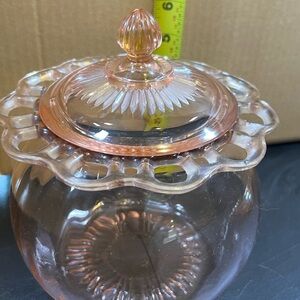 Anchor Hocking Pink Glass Jar with Lid